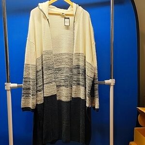 Avenue Camryn Hooded Open Cardigan 26/28 Black